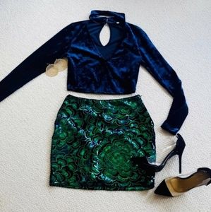 Mermaid Sequin Mini Skirt